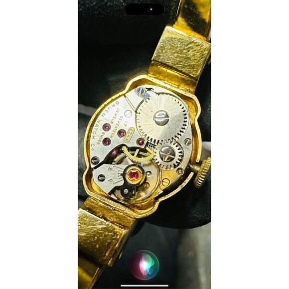 GRUEN Gosen Swiss Vintage Gold Plated Enamel Fleur De Lis Mechanical Manual Wind - Picture 3 of 13